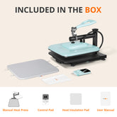 HTVRONT Manual Heat Press Machine 38 × 38 cm, 220–240V