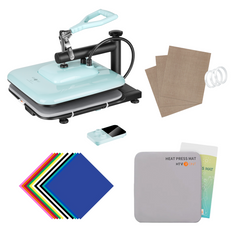 HTVRONT Manual Heat Press Bubble Blue - Beginner Kit