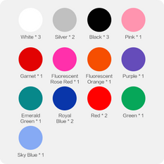Color swatches with labels on a white background