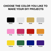 Color swatches for DIY projects with text 'Choose the color you like to make your DIY projects'.