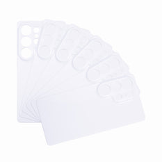 Set of white silicone coasters on a white background
