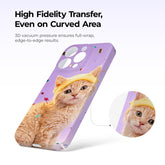 Phone case with a cat design on a white background
