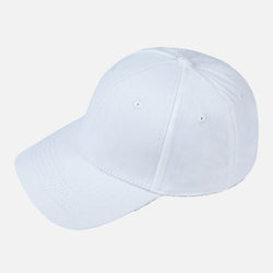 White baseball cap on a light gray background