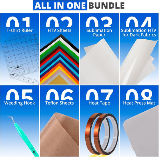 55 Pack Heat Press Accessories for 38 × 38 cm Heat Press Machine