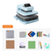 HTV Digi Premium Kit featuring a light blue and dark gray HTV Digi 3D sublimation printer at the top, and a grid of included accessories below on a white background.(EU)