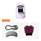 A beauty device kit labeled 'Standard Kit' on a white background, featuring a lavender handheld device with a digital display, a black power cable, a gray curved accessory, and a pair of black-and-pink textured gloves.(EU)